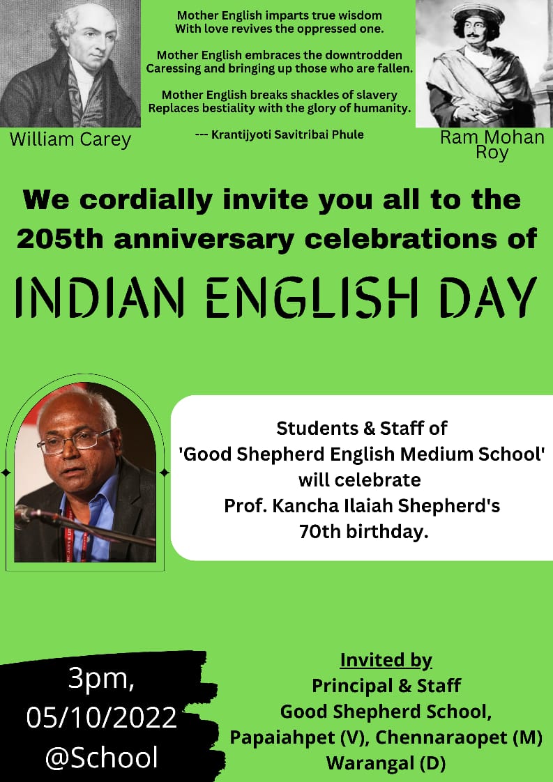 205th Anniversary Celebration of Indian English&nbsp;Day